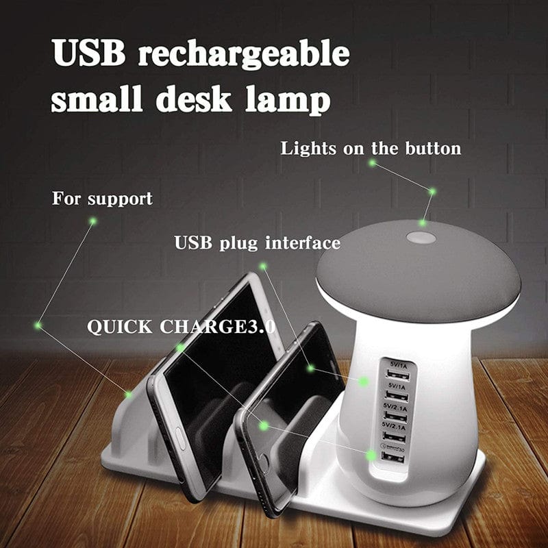 GlowShroom Dock | LED Charging Lamp + Device Organizer