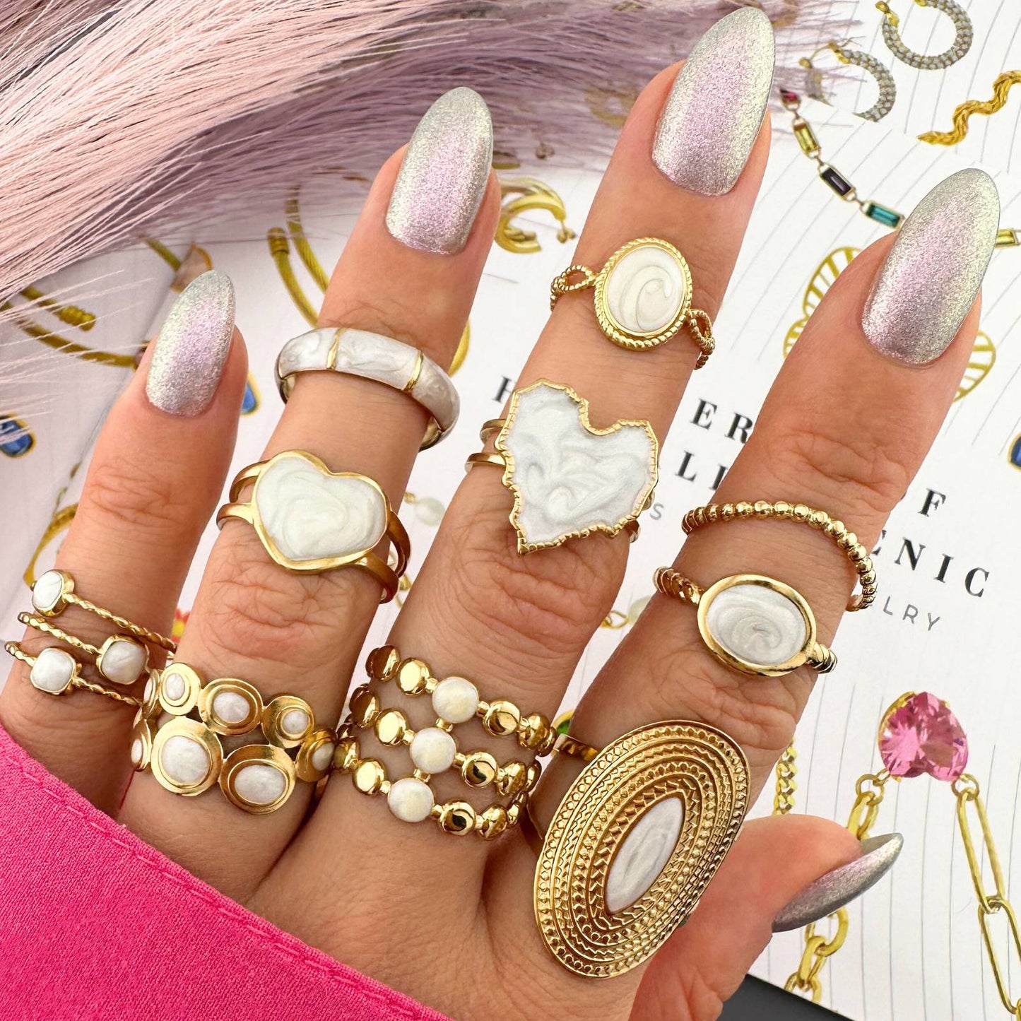 Ivory Radiance Gold-Plated Ring
