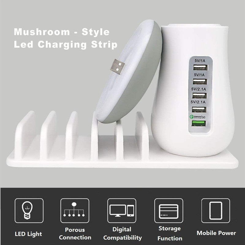 GlowShroom Dock | LED Charging Lamp + Device Organizer