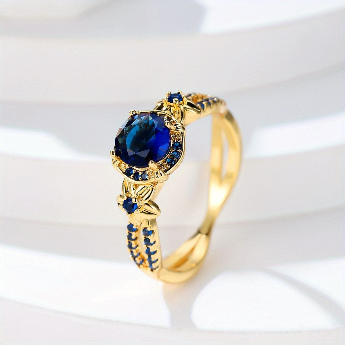 Celestial Sapphire Blossom Ring