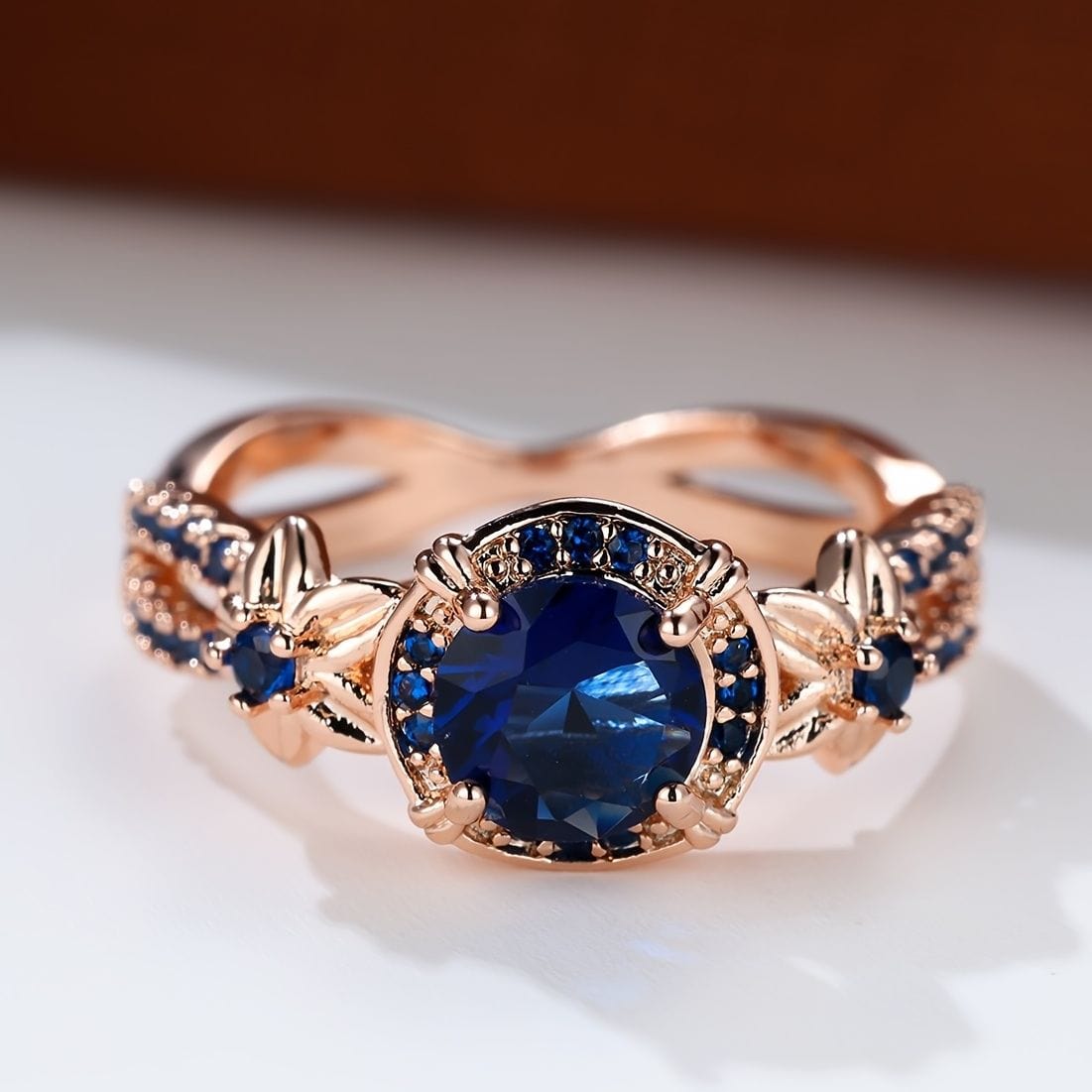 Celestial Sapphire Blossom Ring