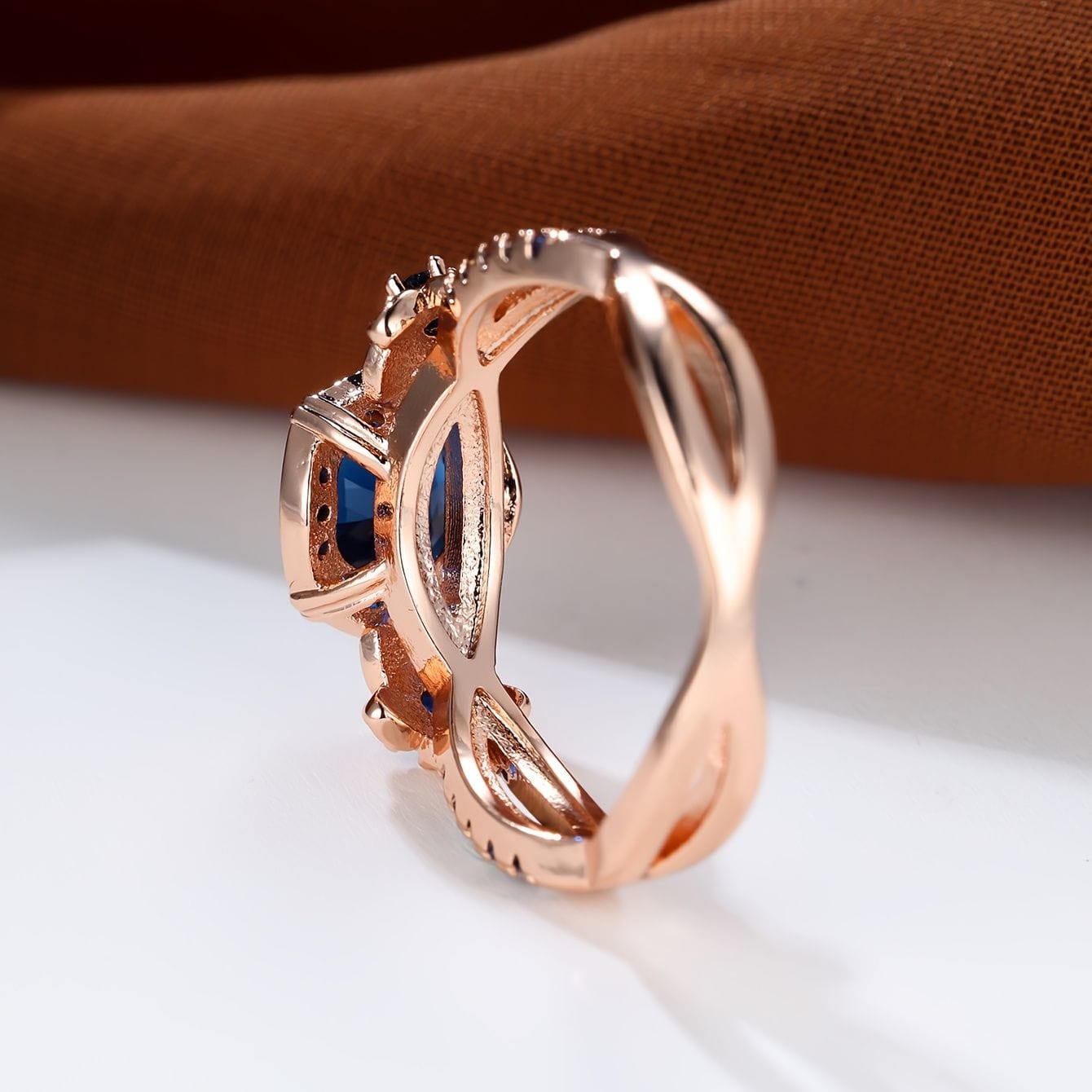 Celestial Sapphire Blossom Ring