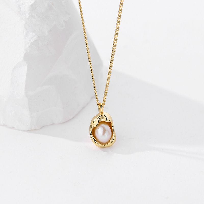 925 Golden Embrace Pearl Necklace