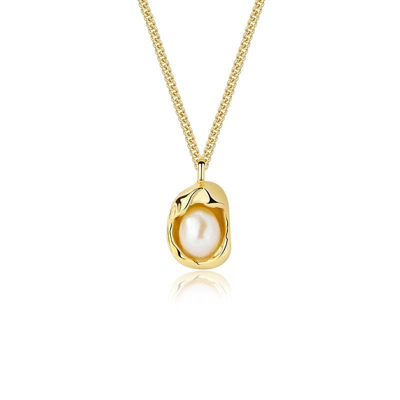 925 Golden Embrace Pearl Necklace
