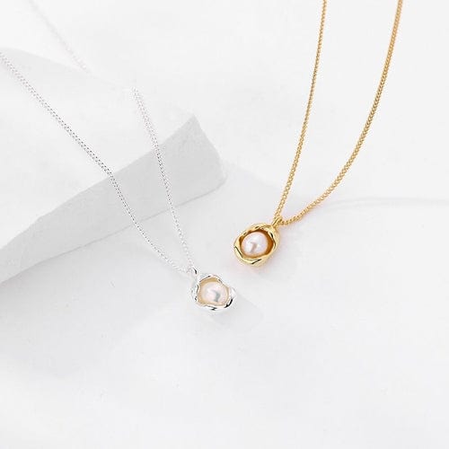 925 Golden Embrace Pearl Necklace