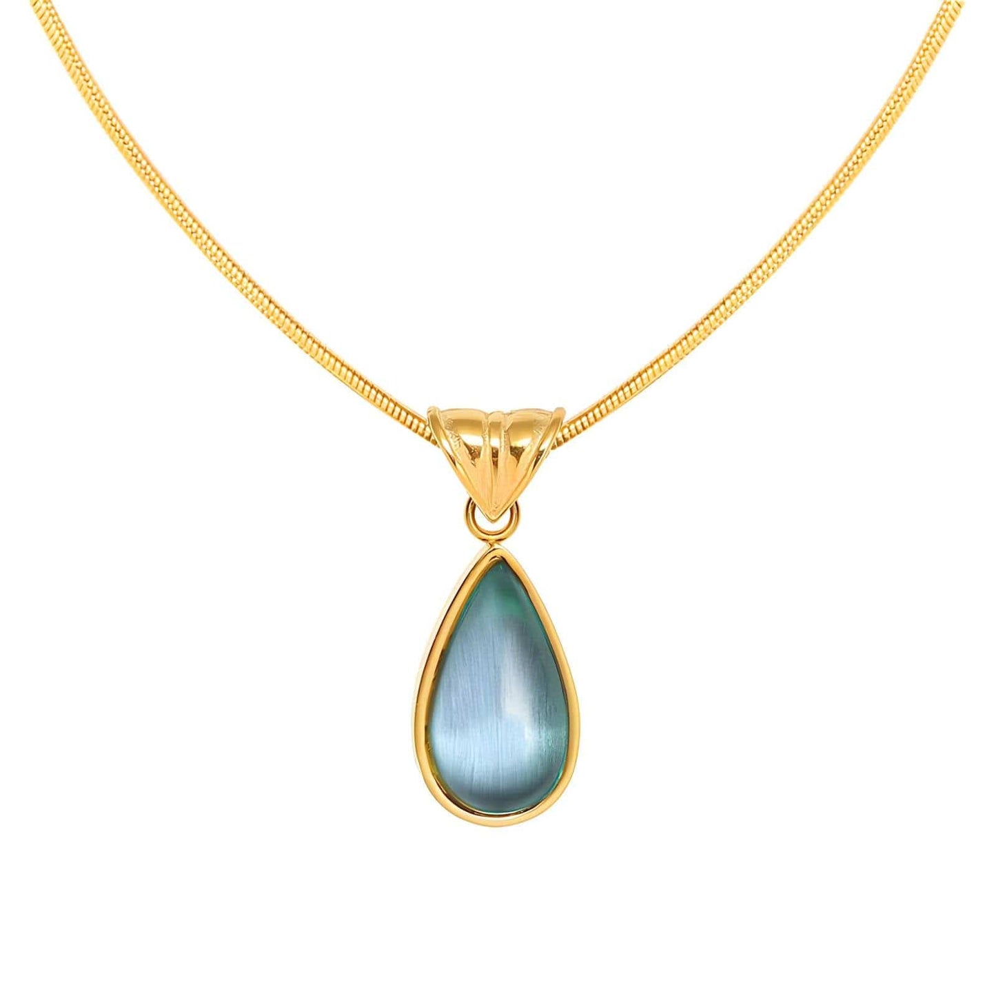 Golden Teardrop Turquoise Pendant