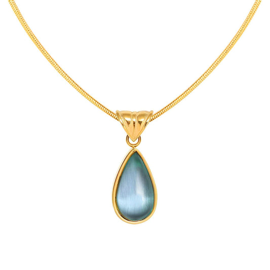 Golden Teardrop Turquoise Pendant