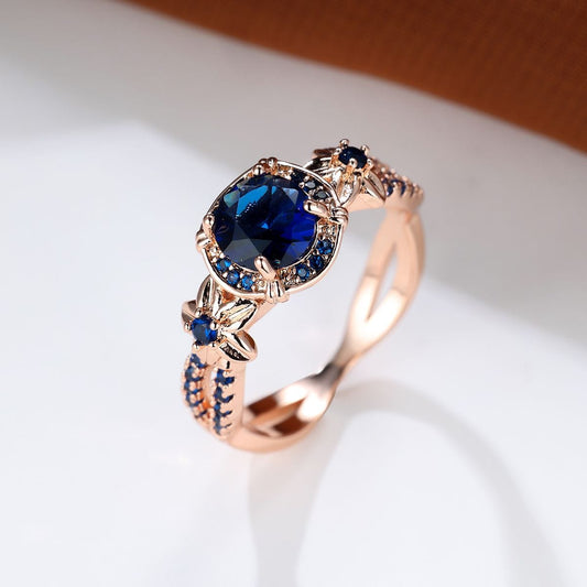 Celestial Sapphire Blossom Ring